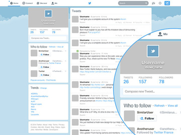 Twitter GUI redesigned PSD preview picture