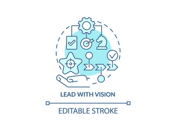 Lead with vision turquoise concept icon preview picture
