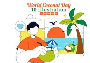 10 World Coconut Day Illustration