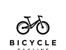 Creative design geometric bicycle logo isolated background.Racing bicycle, competition, sport.