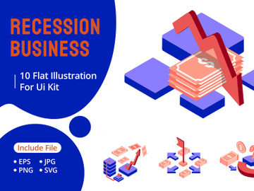 Recession Business isometric icon illustration preview picture
