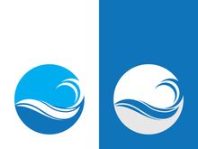 Wave beach vector illustration design logo
