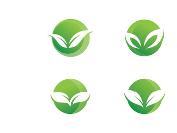 Green leaf logo design template modern leaf logo vector preview picture