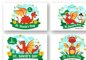 12 St David's Day Illustration
