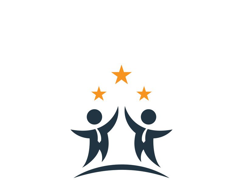 People star logo design to achieve a success or dream.