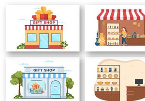 12 Souvenir Shop and Gifts Illustration