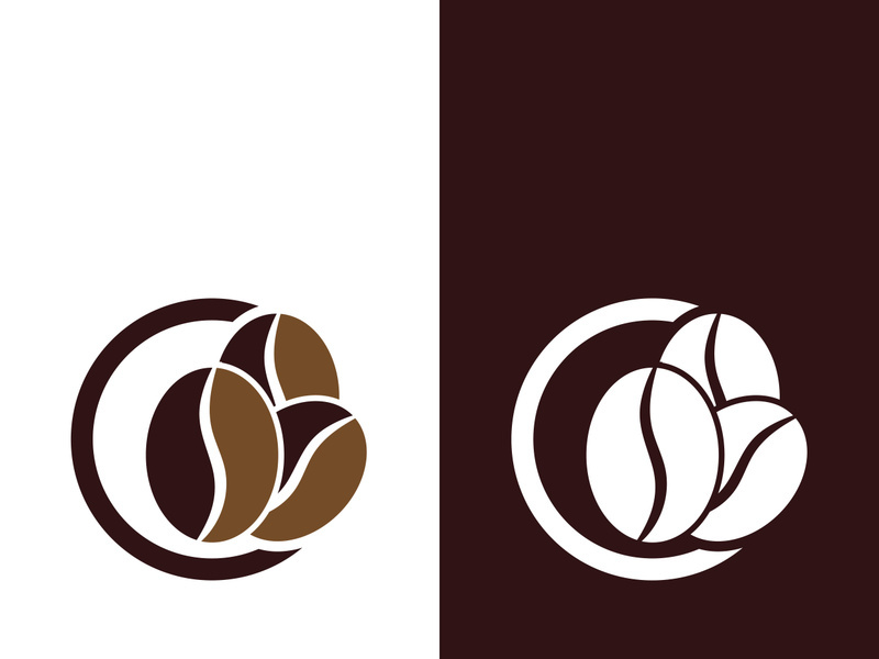 Coffee bean icon vector illustration template