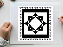 Geometric pattern with silhouette design and symmetrical shapes