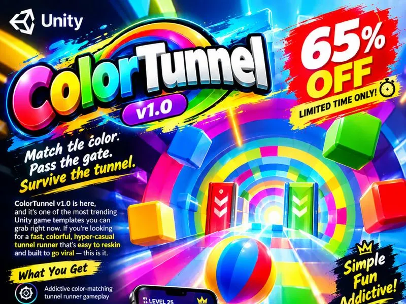 ColorTunnel v1.0 — Most Trending Unity Games Sale — 65% OFF!