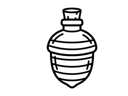 Magic potion bottle icon. Vector illustration of a wizard elixir flask.