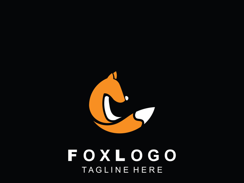 Fox logo design simple and minimalist template. abstract animal Fox tail illustration
