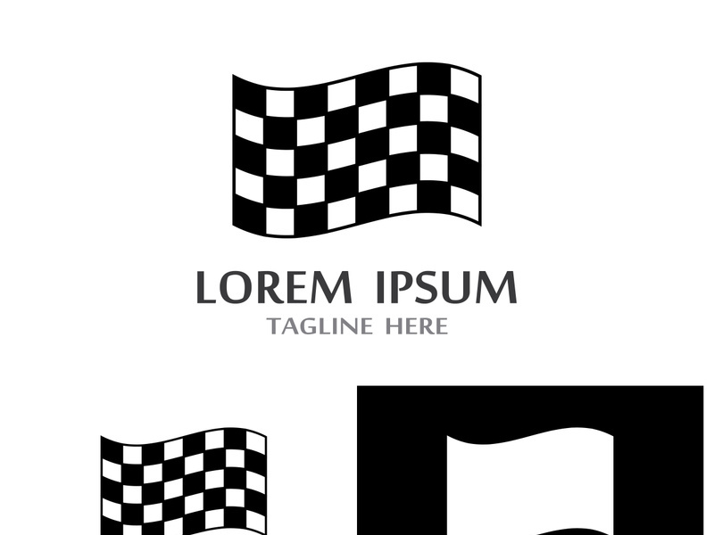 Creative and modern racing flag logo design.