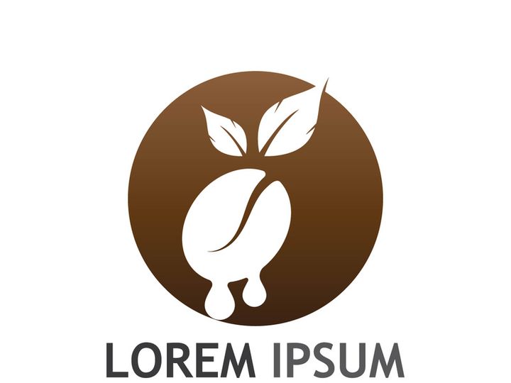 Creative coffee bean logo design.