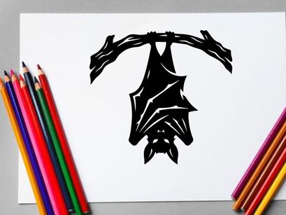 Stylized Bat Illustration for Halloween or Gothic Design