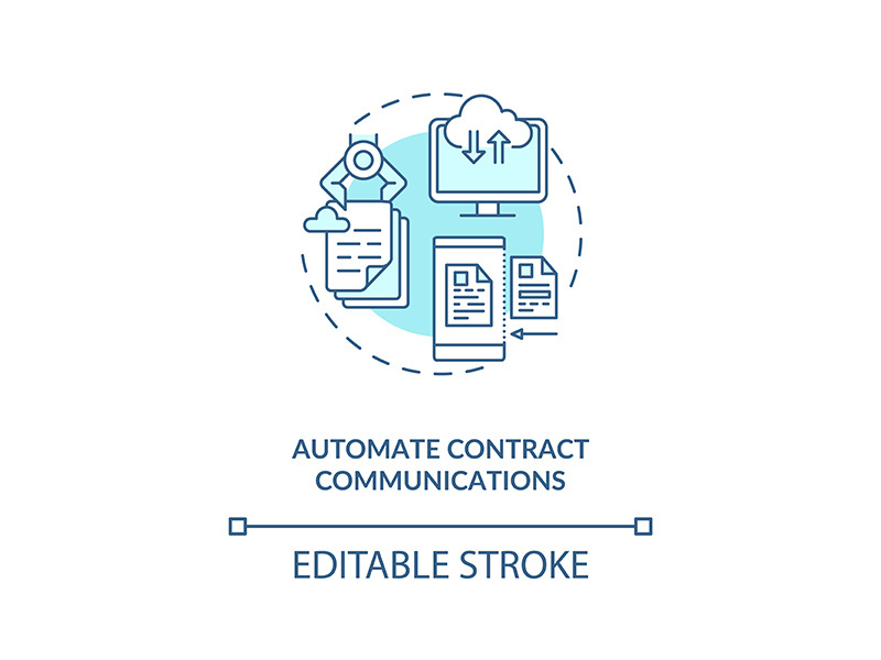 Automate contract communications concept icon