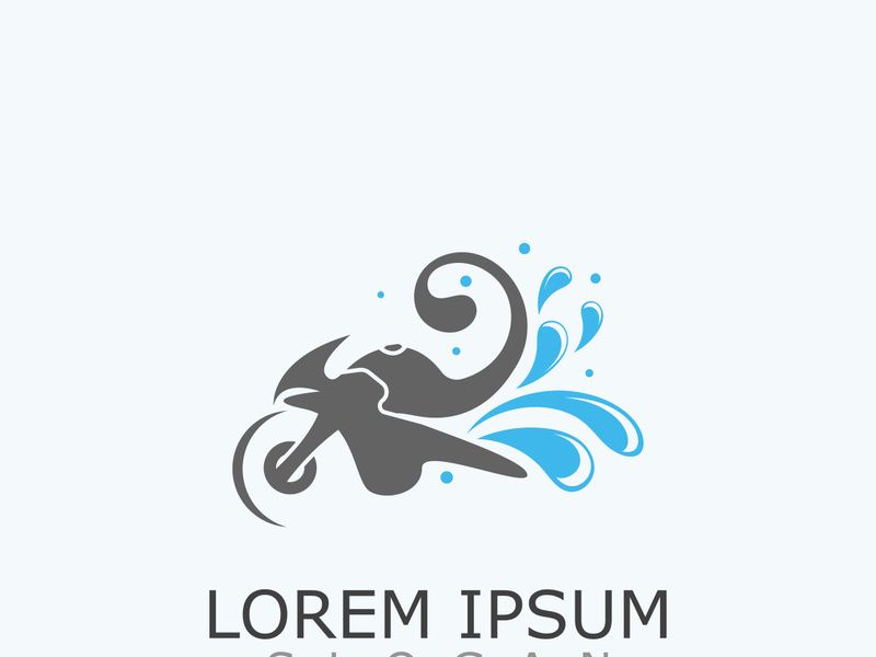 Motorcycle wash logo design elegant and sporty concept cleaning vector