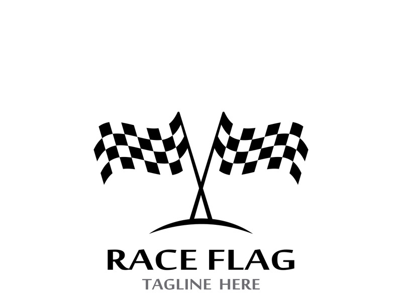 Creative and modern racing flag logo design.