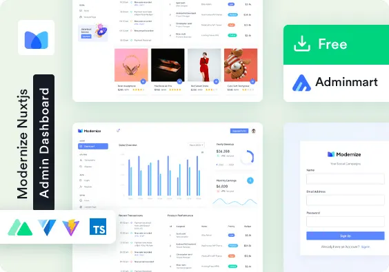 Modernize Free Nuxtjs Admin Dashboard Template