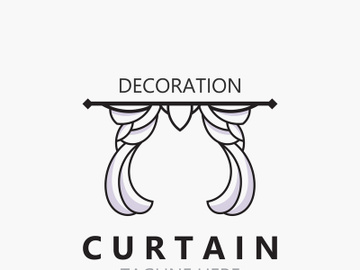 Curtain logo decoration style minimalist elegant vector design illustration preview picture