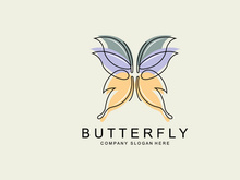 Butterfly Logo Design, Beautiful Flying Animal, Company Brand Icon Illustration, Screen Printing, Salon