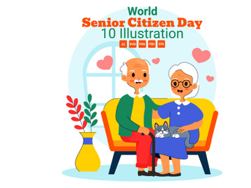10 World Senior Citizen Day Illustration preview picture