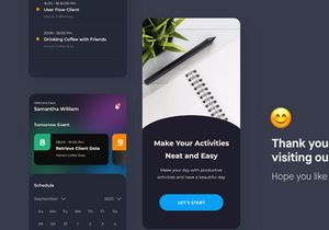 Dark Mode Calendar Design App UI Kit