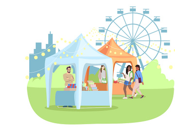 Summer fair flat illustration preview picture