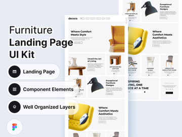 Decora | Furniture Landing Page UI Kit preview picture