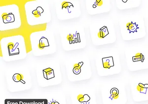 Free Essential Line Icons Set-V1