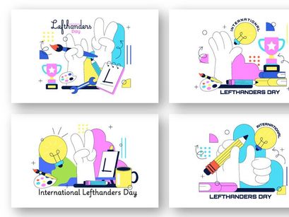 10 International Left Handers Day Illustration