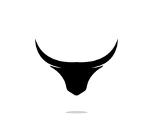 Retro vintage bull head horns logo design.