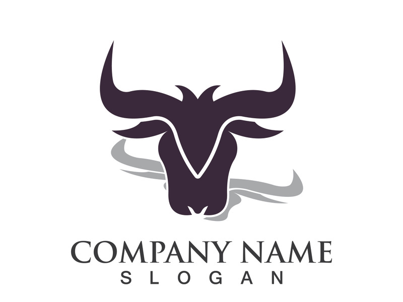 Bull head logo vector icon design illustration