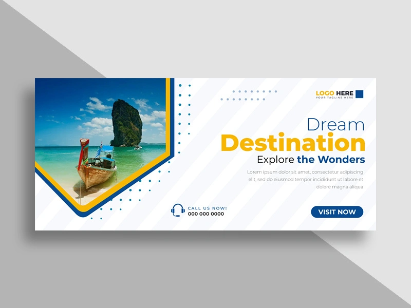 Travel Agency Facebook Cover Template Ver-7