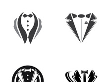 Classic tie icon and suit fashion men logo design