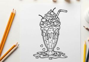 Overflowing ice cream sundae melting love vector illustration