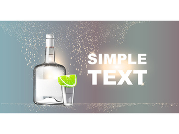 Tequila realistic vector product ads banner template preview picture