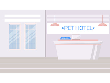 Pet hotel flat color vector illustration preview picture