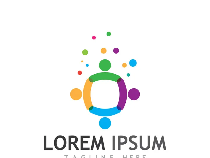 Community of people logo design with creative idea.