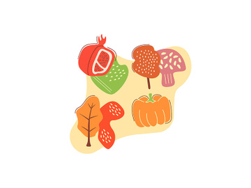 Autumn gathering flat vector concept illustration with abstract shapes preview picture