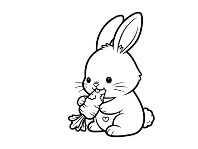 Cute baby bunny holding carrot vector illustration