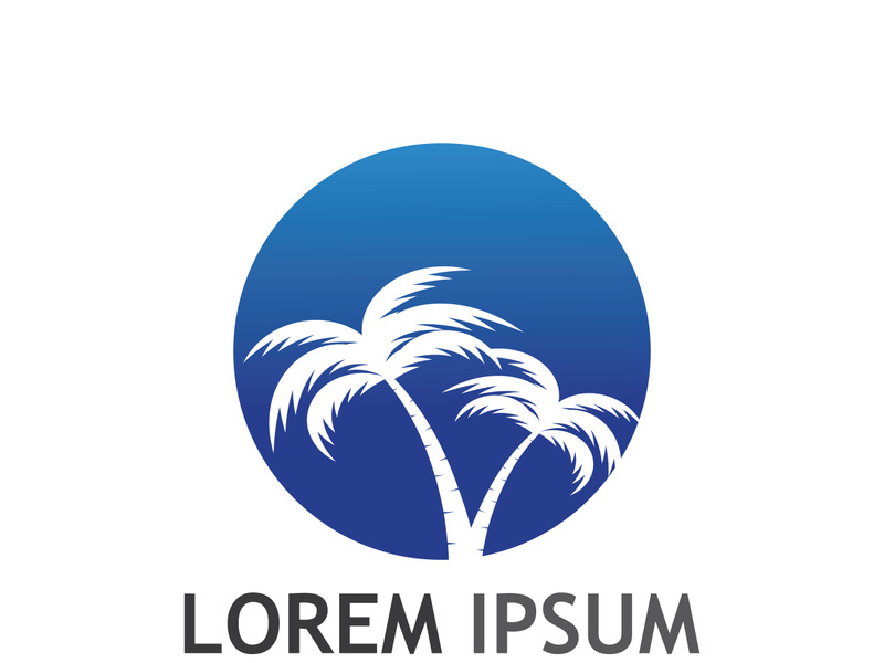 Summer palm tree logo design.