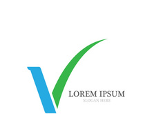 V  Logo Template vector icon illustration design