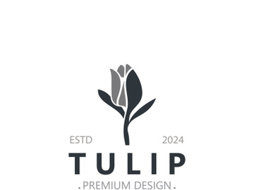 Tulip Flower bud logo with leaves design, suitable for fashion, beauty spa and boutique emblem business preview picture