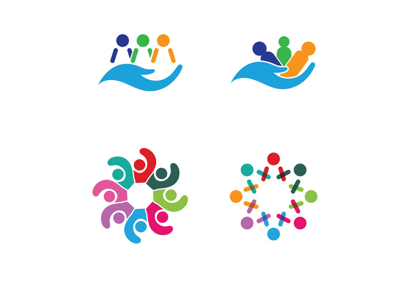 Community peole team group colorful logo