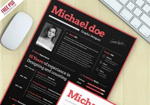 Simple CV Resume Template Free PSD