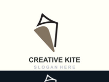 Kite logo design, flying paper kite Flat illustration vector company template