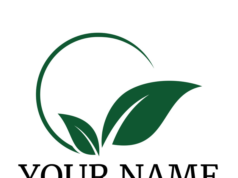 Green leaf logo design vector illustration