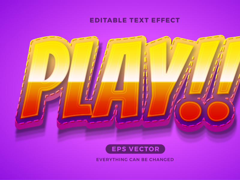 Kids Play editable text effect vector template