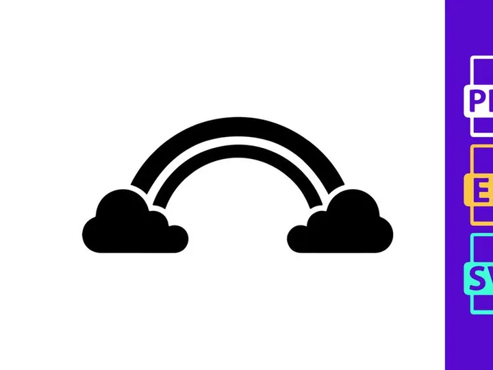 Rainbow over clouds symbolizing hope and success in business