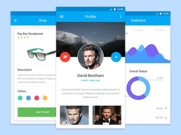 Material Design mobile UI kit preview picture